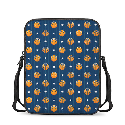 Basketball And Star Pattern Print Rectangular Crossbody Bag