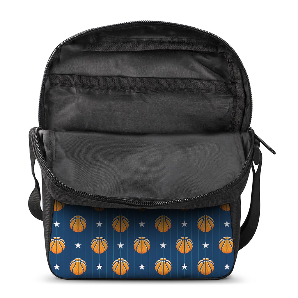 Basketball And Star Pattern Print Rectangular Crossbody Bag