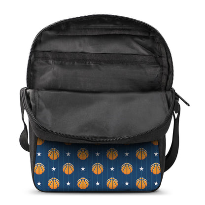 Basketball And Star Pattern Print Rectangular Crossbody Bag