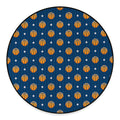 Basketball And Star Pattern Print Round Floor Mat