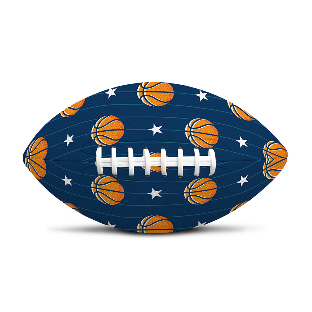 Basketball And Star Pattern Print Rugby Ball