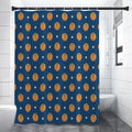 Basketball And Star Pattern Print Shower Curtain