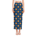 Basketball And Star Pattern Print Side Slit Maxi Skirt