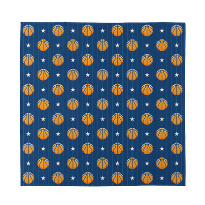 Basketball And Star Pattern Print Silk Bandana