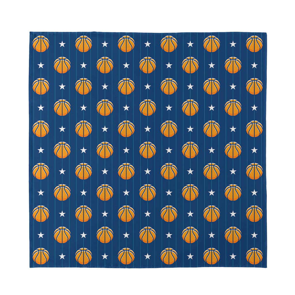 Basketball And Star Pattern Print Silk Bandana