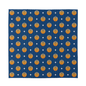 Basketball And Star Pattern Print Silk Bandana