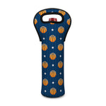 Basketball And Star Pattern Print Single Neoprene Wine Tote