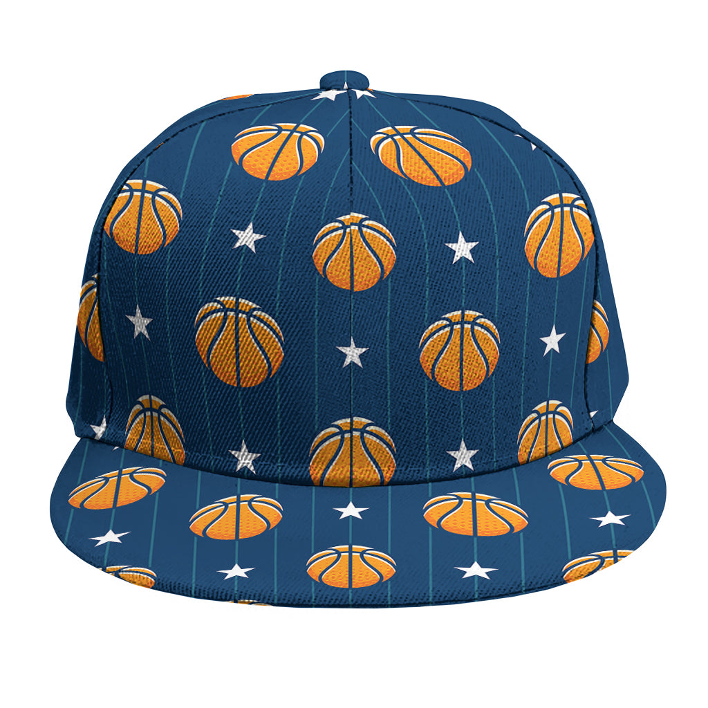 Basketball And Star Pattern Print Snapback Cap