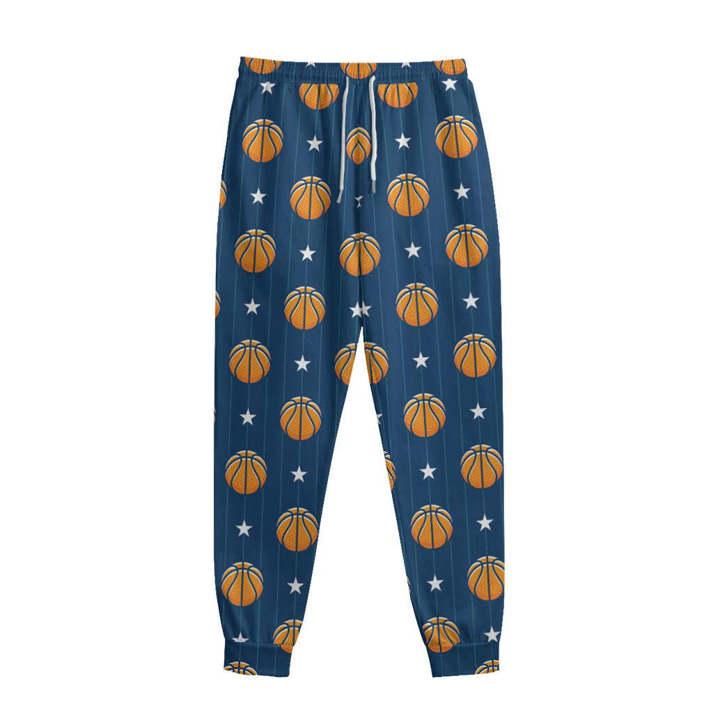 Basketball And Star Pattern Print Sweatpants