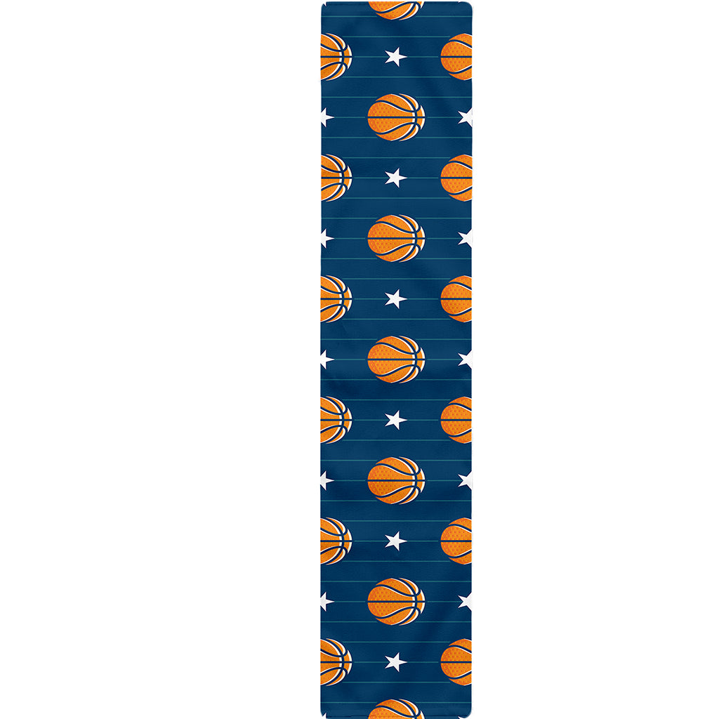 Basketball And Star Pattern Print Table Runner