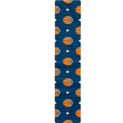 Basketball And Star Pattern Print Table Runner