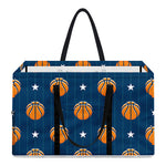 Basketball And Star Pattern Print Utility Tote Bag