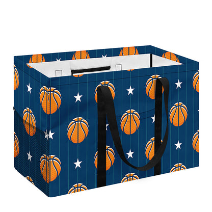 Basketball And Star Pattern Print Utility Tote Bag