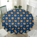 Basketball And Star Pattern Print Waterproof Round Tablecloth