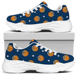 Basketball And Star Pattern Print White Chunky Shoes