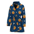 Basketball And Star Pattern Print Women's Bathrobe