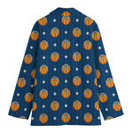 Basketball And Star Pattern Print Women's Blazer