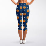 Basketball And Star Pattern Print Women's Capri Leggings