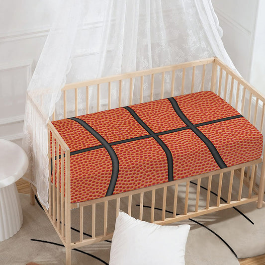 Basketball Ball Print Baby Crib Sheet
