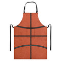 Basketball Ball Print Bib Apron With Pocket