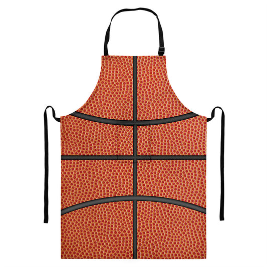 Basketball Ball Print Bib Apron With Pocket