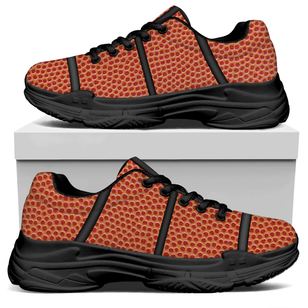 Basketball Ball Print Black Chunky Shoes