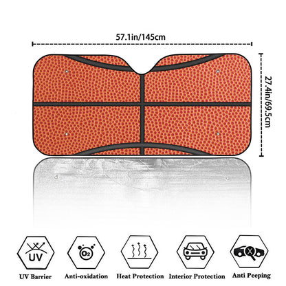 Basketball Ball Print Car Windshield Sun Shade