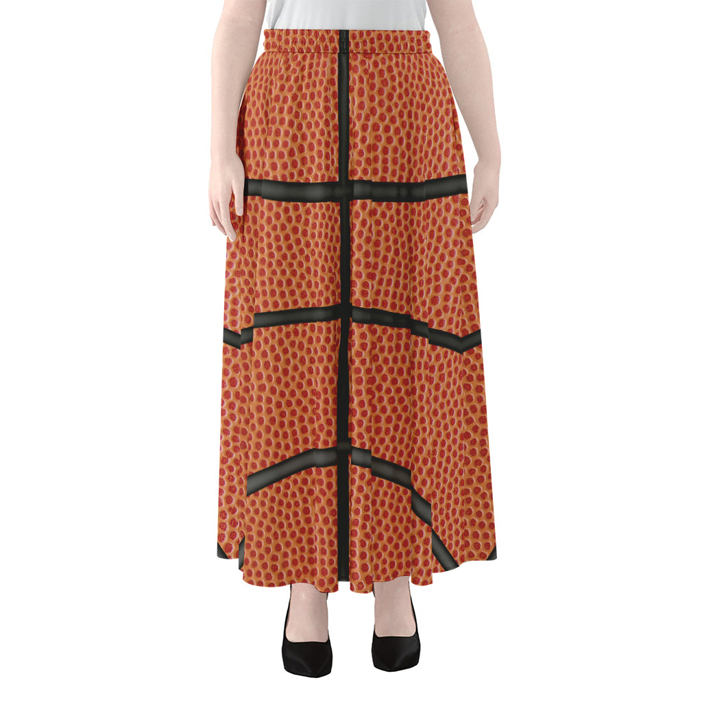 Basketball Ball Print Chiffon Maxi Skirt