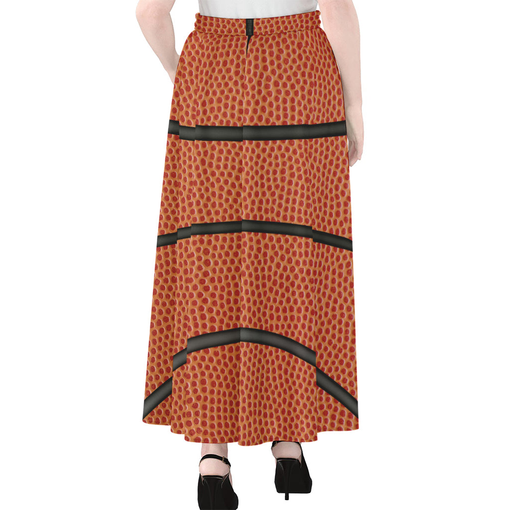 Basketball Ball Print Chiffon Maxi Skirt
