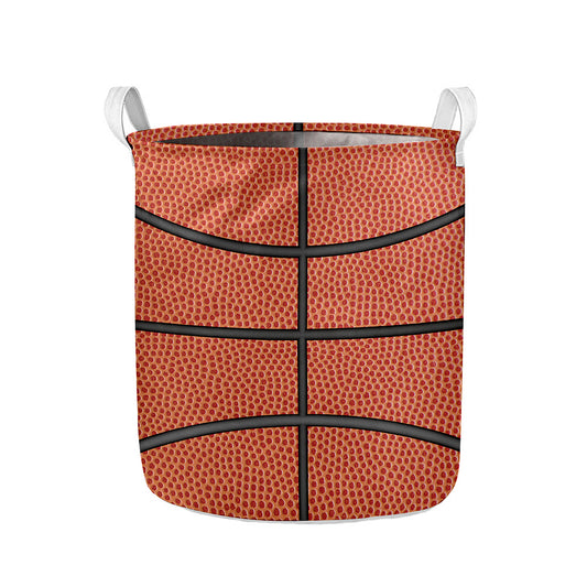 Basketball Ball Print Collapsible Laundry Basket