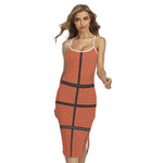 Basketball Ball Print Cross Back Cami Dress