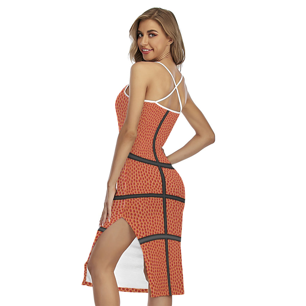 Basketball Ball Print Cross Back Cami Dress