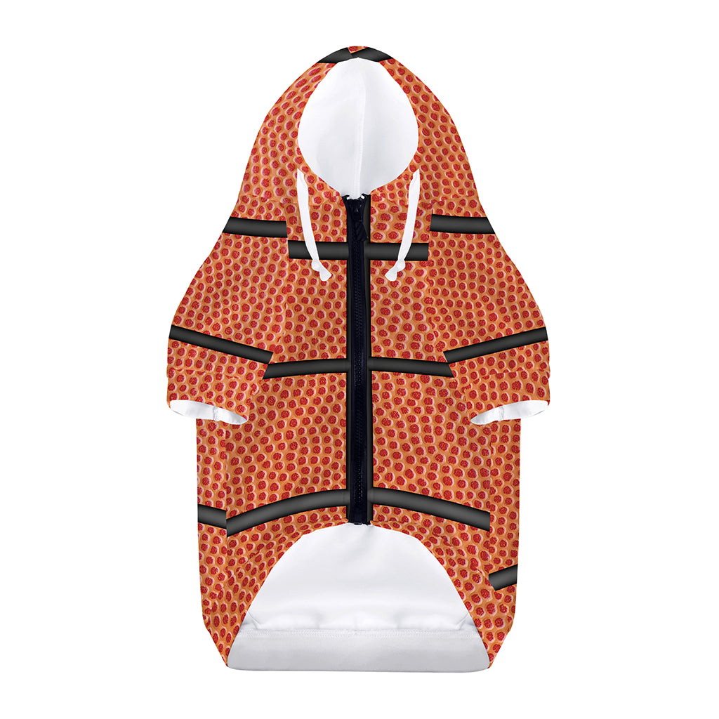 Basketball Ball Print Dog Zip Up Hoodie