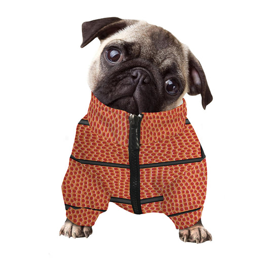 Basketball Ball Print Dog Zip Up Jacket