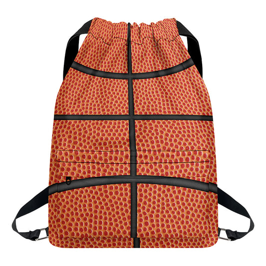 Basketball Ball Print Drawstring Backpack