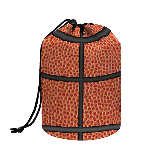 Basketball Ball Print Drawstring Makeup Bag