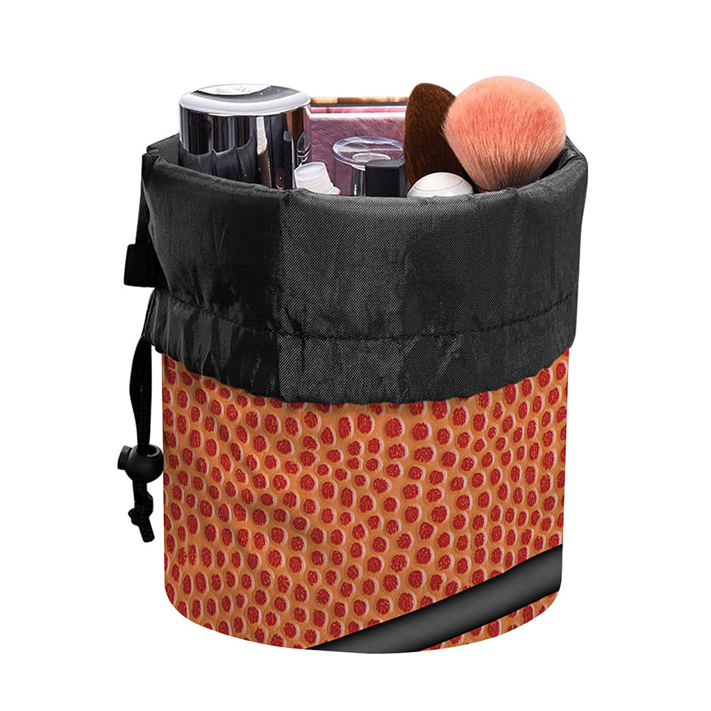 Basketball Ball Print Drawstring Makeup Bag