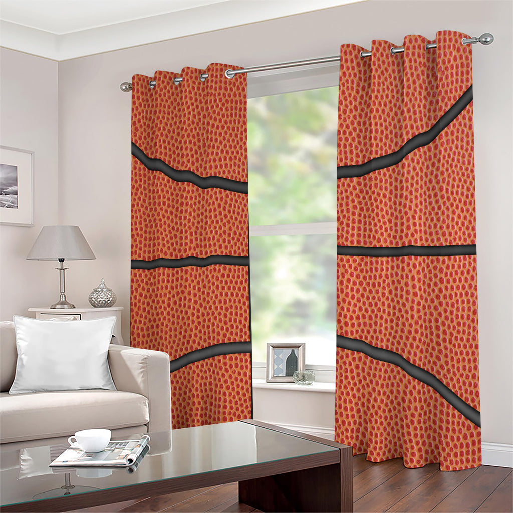 Basketball Ball Print Extra Wide Grommet Curtains