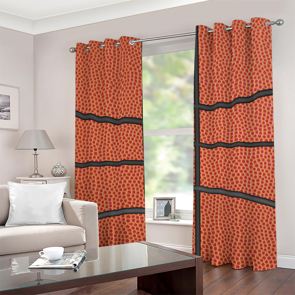 Basketball Ball Print Grommet Curtains