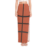 Basketball Ball Print High Slit Maxi Skirt