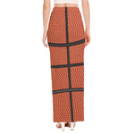 Basketball Ball Print High Slit Maxi Skirt