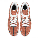 Basketball Ball Print High Top Leather Sneakers