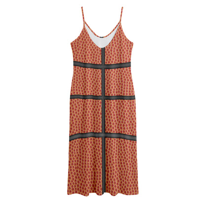 Basketball Ball Print Jersey Midi Cami Dress