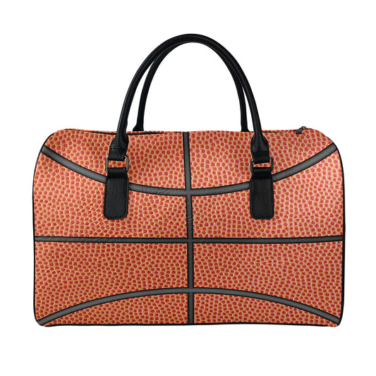 Basketball Ball Print Leather Duffle Bag