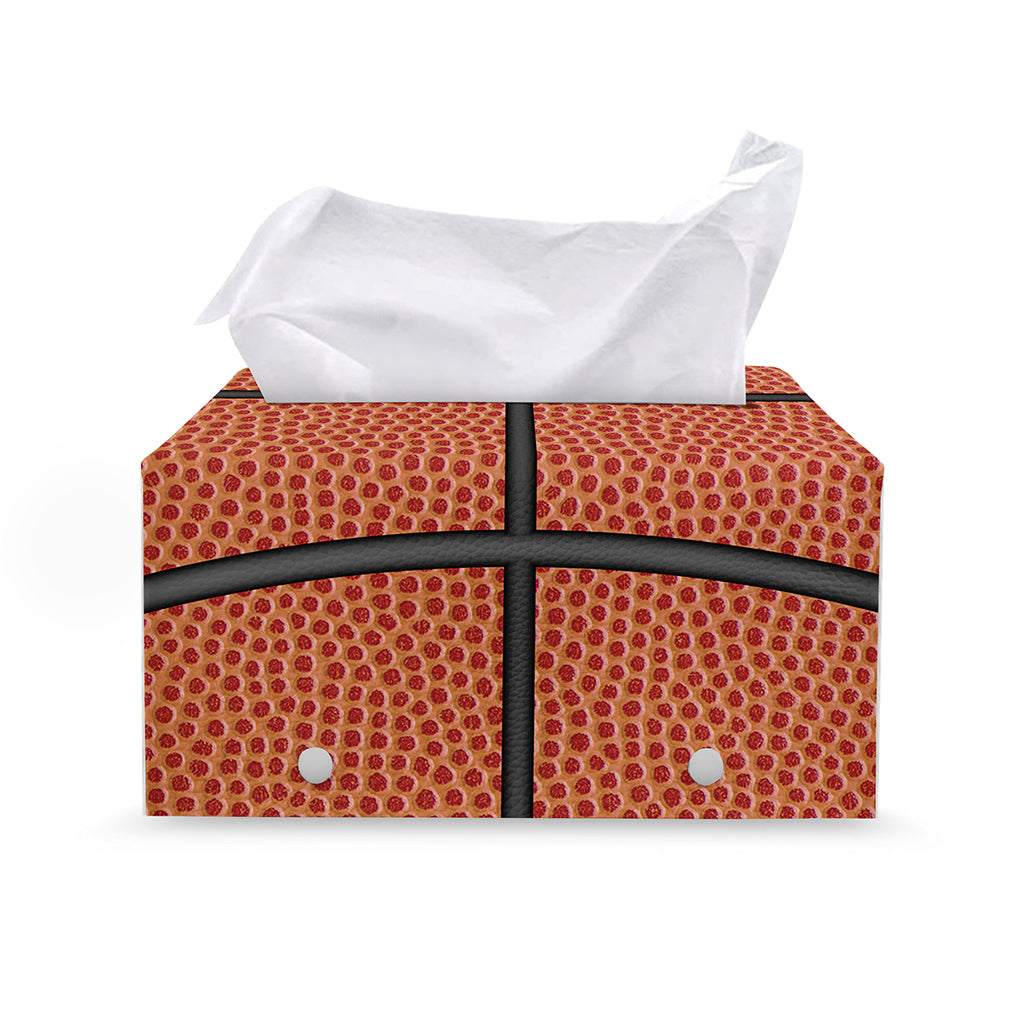 Basketball Ball Print Leather Tissue Box Cover
