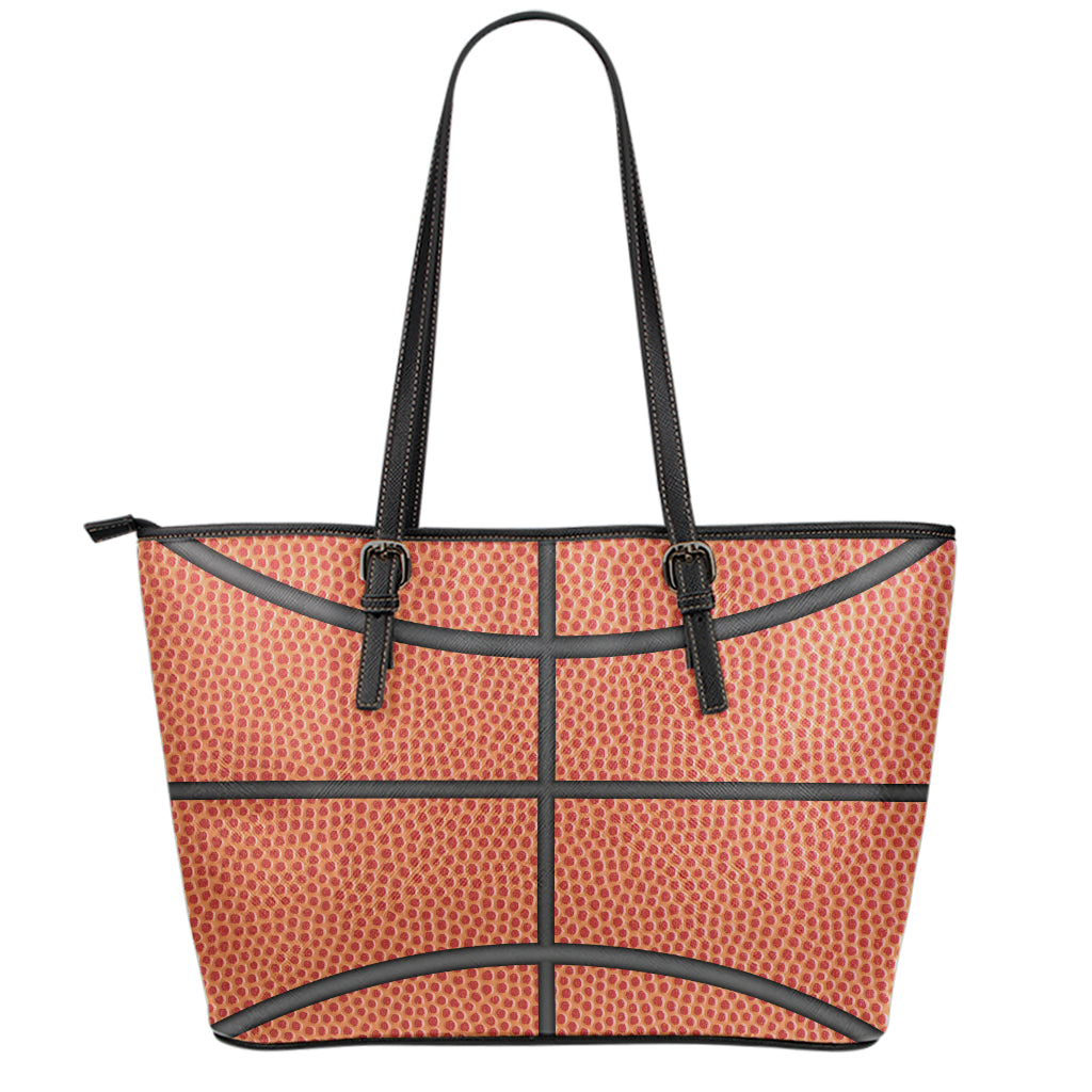 Basketball Ball Print Leather Tote Bag