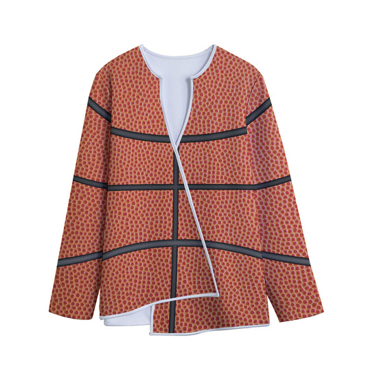Basketball Ball Print Long Sleeve Short Coat