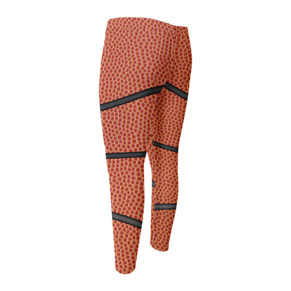 Basketball Ball Print Men's Compression Pants