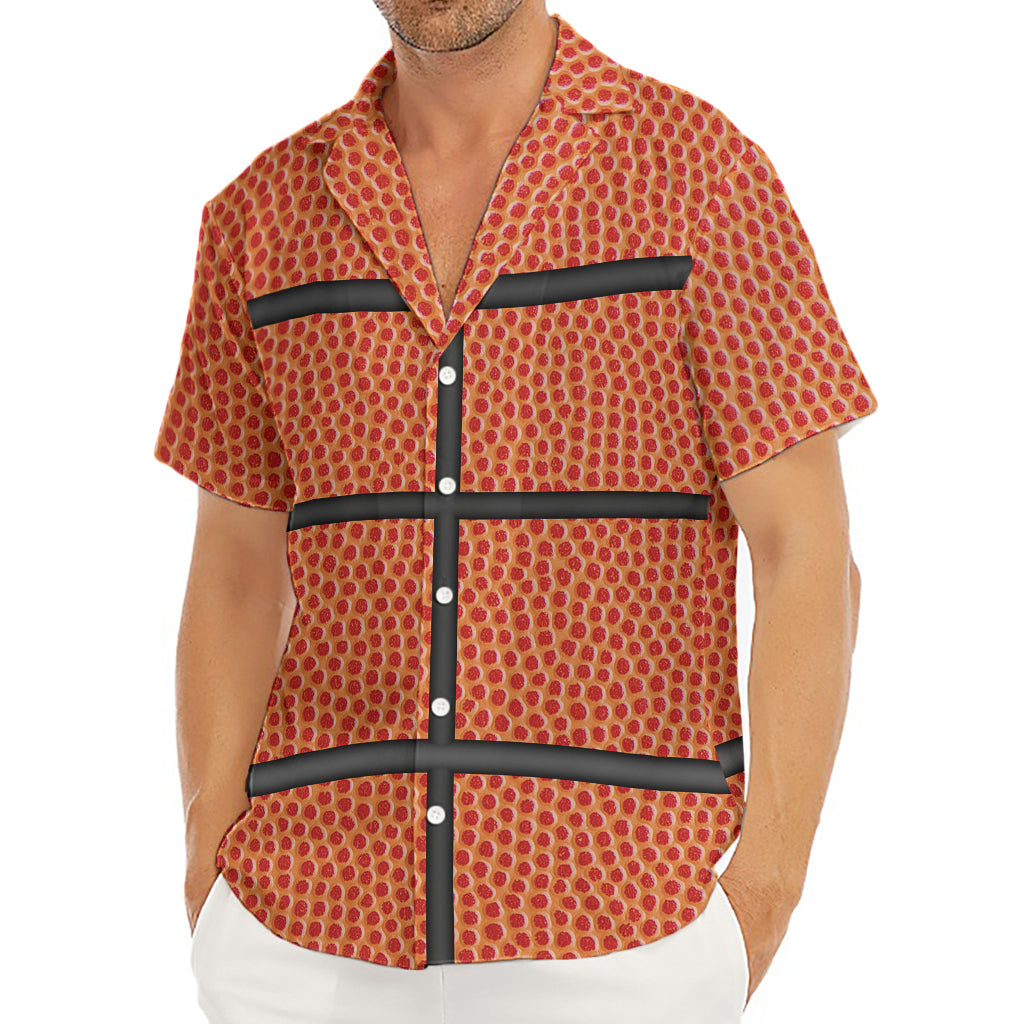 Basketball Ball Print Men's Deep V-Neck Shirt