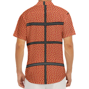 Basketball Ball Print Men's Deep V-Neck Shirt